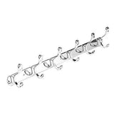 Arplis Wall Mounted Hooks, Stainless Steel Rack Wall Hanger with 6 Double Hooks Design, Coat Towel Rail Hook for Foyer, Hallways, and Bedrooms