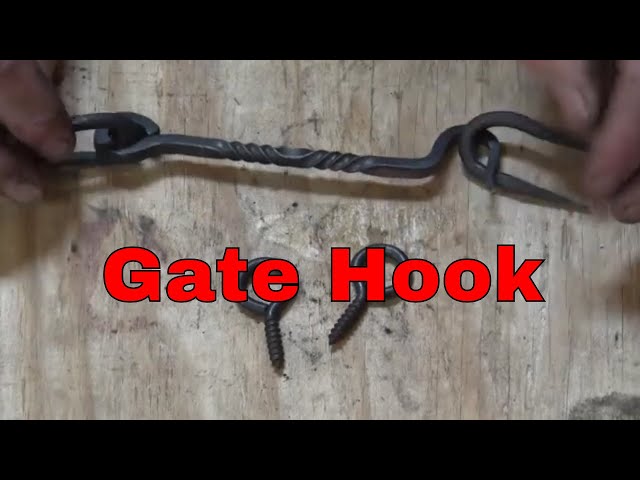 A simple hook to hold a gate or door closed is a good basic blacksmithing project for beginning or intermediate blacksmiths