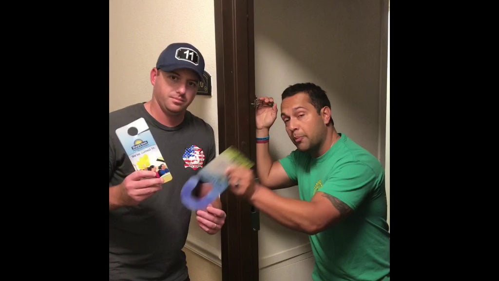 Defeating the swing latch with door hanger