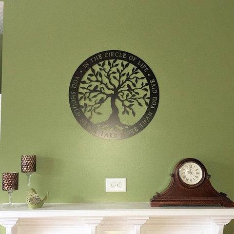Circle of Life Tree of Life Metal Wall Art or Door Hanger