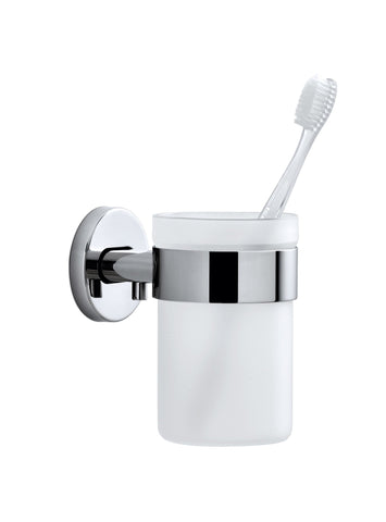 Wall Mounted Toothbrush Holder Frosted Glass - Polished