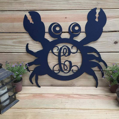 Crab Monogram Front Door Hanger/ Wall Decor