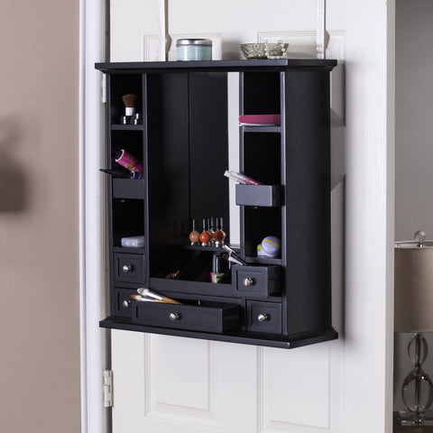 Blain Over the Door Jewelry with Makeup Mirror and Accessory Storage
