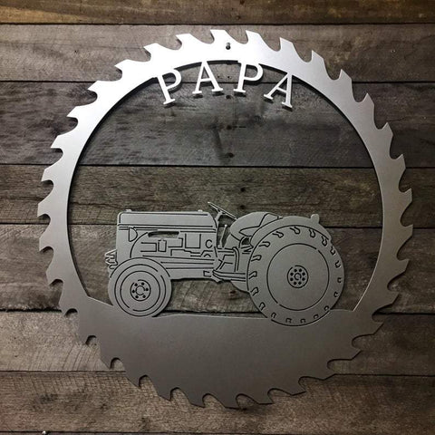 Saw blade Tractor Sign