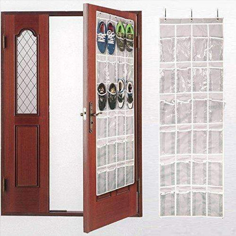Aotuno Over The Door Shoe Organizer - 24 Reinforced Pockets(Gray).