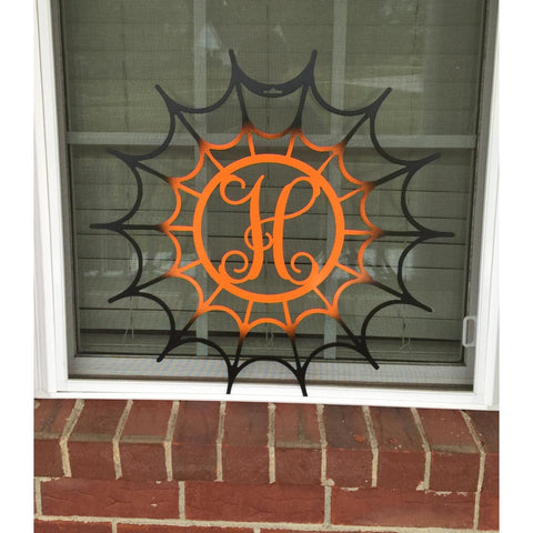 Spiderweb Monogram Door Wreath,