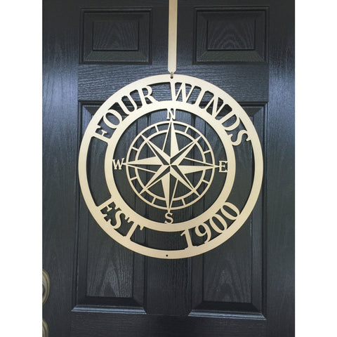 Personalized Nautical Compass Sign