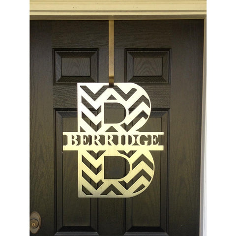 Chevron Monogram Front Door Wreath