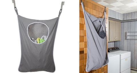 LaundryMate Hanging Laundry Hamper with Stainless Steel Door Hooks